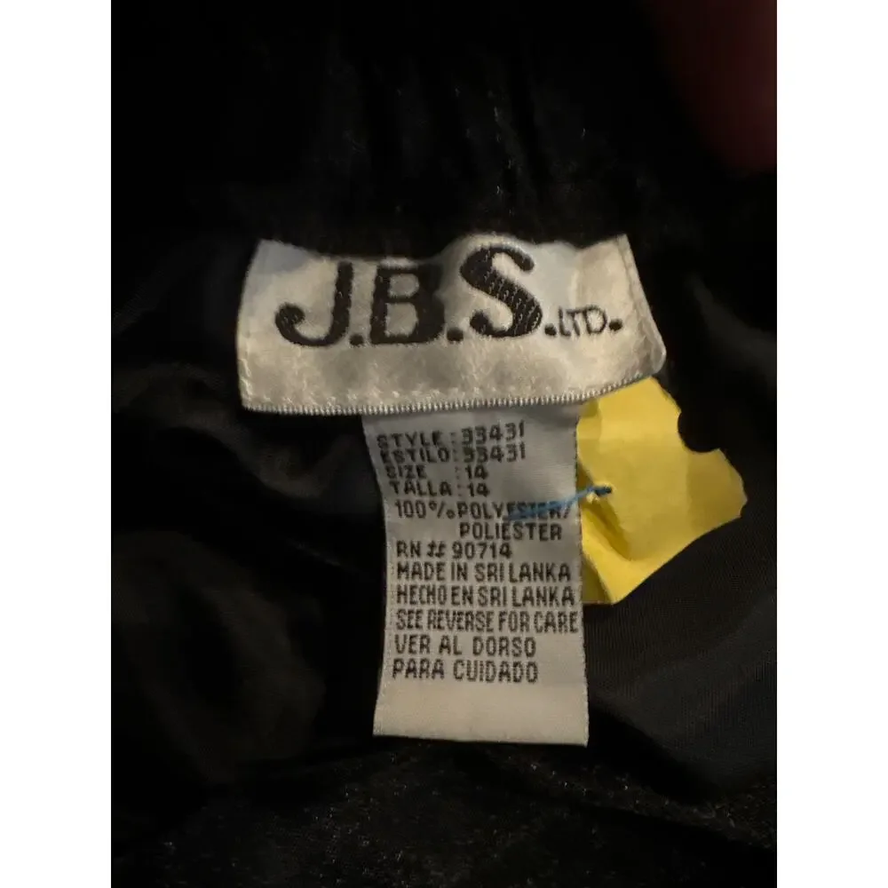 Vintage J.B.S. LTD Black formal shimmery iridescent overlay maxi skirt size 14